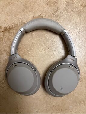Sony WH-1000X M3 Over-Ear Wireless Noise Cancellation Headphones — Light Gray